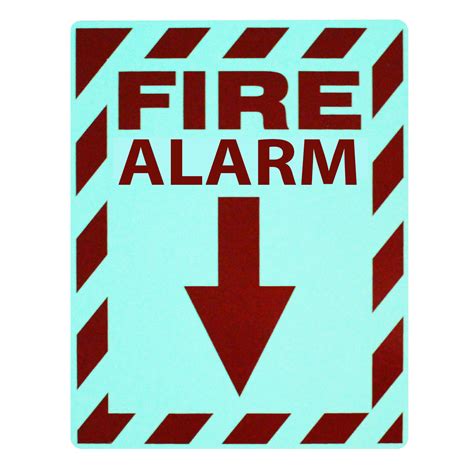 Fire Alarm Sign Pvc Gbc Safety Glow