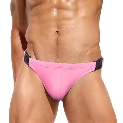 Sexy Men Bikini Swimwear Lock Swim Briefs Bright Swiming Trunks For Man