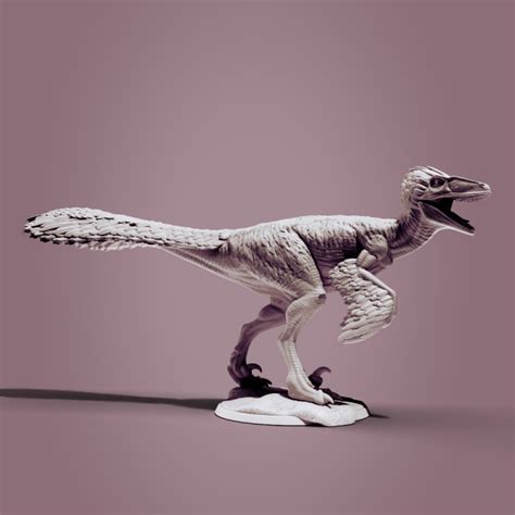 3D Printable Feathered Utahraptor by clynche art