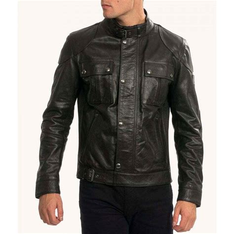 20 Mens Motorcycle Gangster Leather Jacket