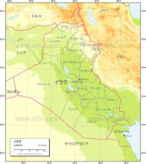 イラク 地勢図 ベクター地図素材のダウンロード販売 アフロモール