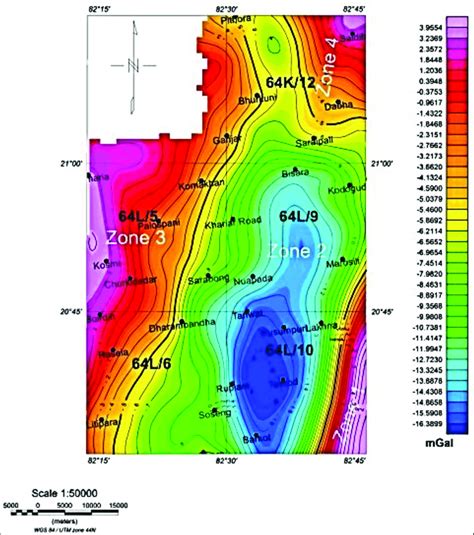 Regional Upward Continued Bouguer Gravity Anomaly Map In Parts Of