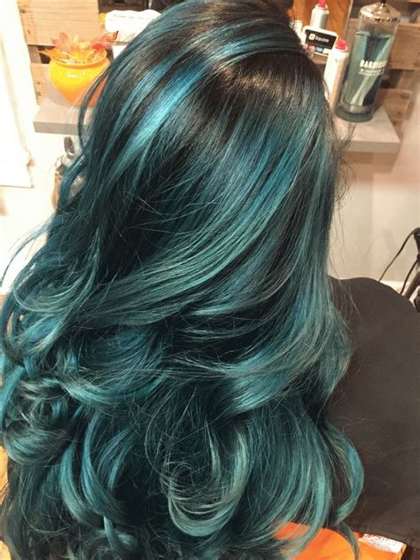 The Wow Factor Virgin To Dimensional Teal Hair Streaks Turquoise