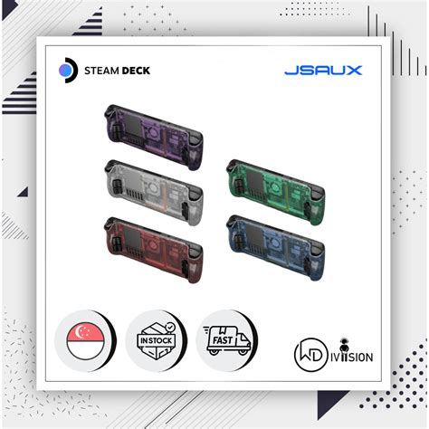 Ready Stock Jsaux Transparent Back Plate For Steam Deck Black Red