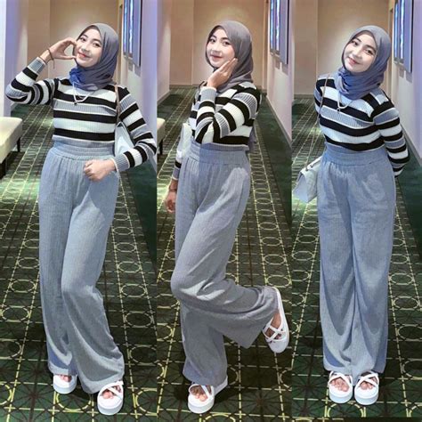 jual  set wanita sweater knit kulot knit pashmina setelan