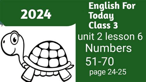 English For Today Class 3unit 2lesson 6 Page24 25numbers 51 70 New Curriculum Youtube