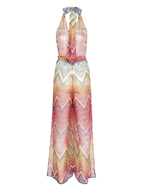 Missoni Zigzag Print Halterneck Jumpsuit Farfetch