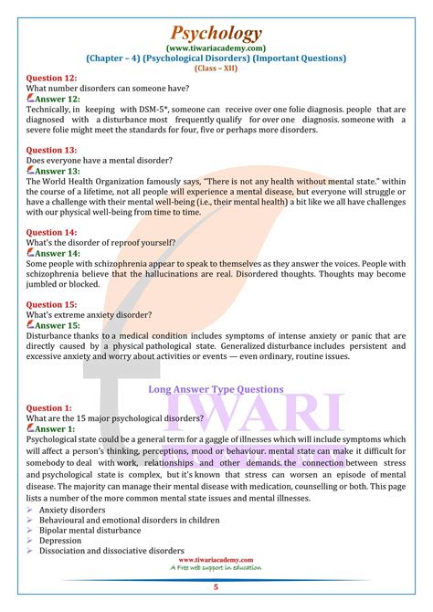 Class 12 Psychology Chapter 4 Important Extra Questions Answers