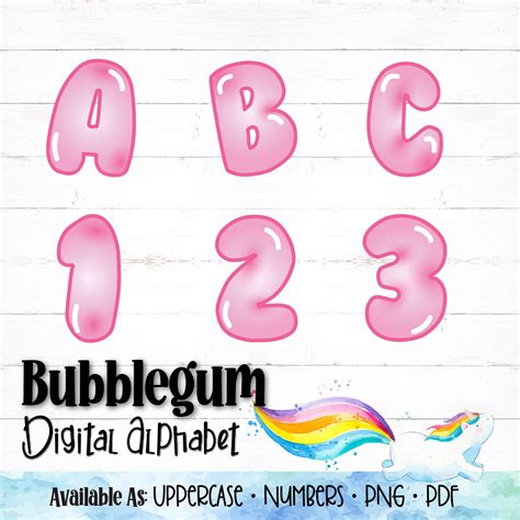 Printable Digital Alphabet Letters Bubble Letters Puff