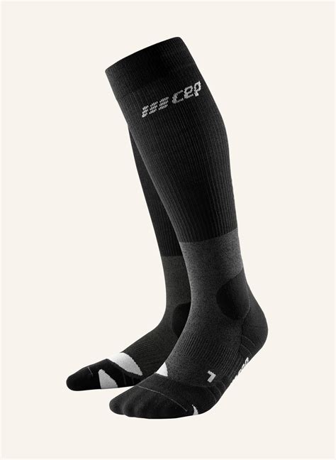 Cep Trekking Socken Hiking Merino Knee High Mit Kompression In Grau