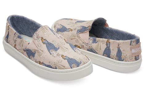 Pink Sleeping Beauty Youth Slip Ons Toms X Disney Shoe Collection