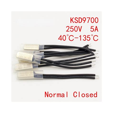 90 Normál Zárt 2db KSD9700 250V 5A Bimetál lemez Hőmérséklet kapcsoló N