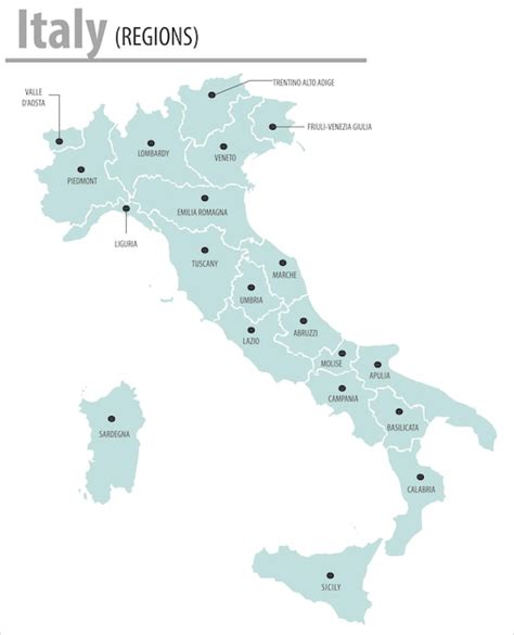 Italien Karte Illustration Vektor Detaillierte Italien Karte Mit