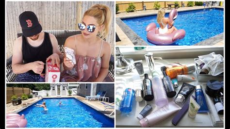 Vlog Skincare Declutter Pool Day Snacks Youtube