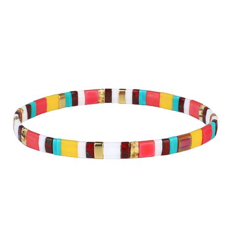 KELITCH New Tila Bead Stretch Bracelets Friendship Bracelets Stackable