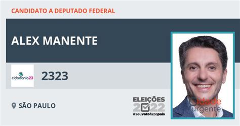 Alex Manente 2323 CIDADANIA Candidato a Deputado Federal de São Paulo