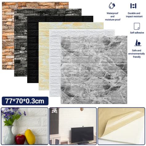 D Tile Brick Wall Sticker Self Adhesive Waterproof Foam Panel