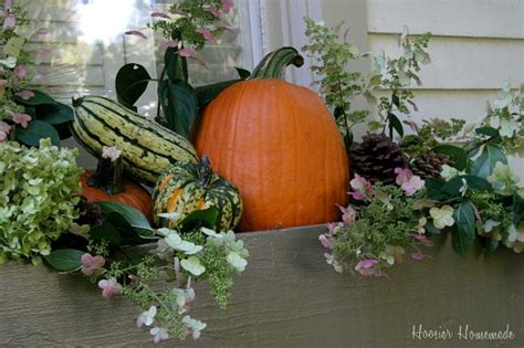 Decorating Fall Window Boxes - Hoosier Homemade