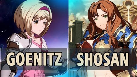 Gbvsr Goenitz Djeeta Vs Shosan Zeta High Level Gameplay Youtube