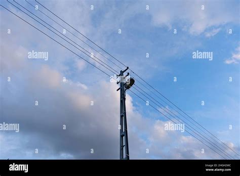 Electric pole and wires Stock Photo - Alamy