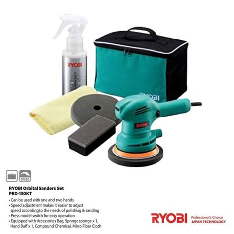 Jual Ryobi PED 130KT Mesin Poles Amplas Double Action Polisher Kit