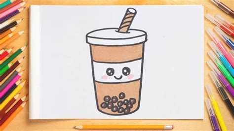 How To Draw A Cup Of Bubble Tea🥤 Cómo Dibujar Una Taza De Té De