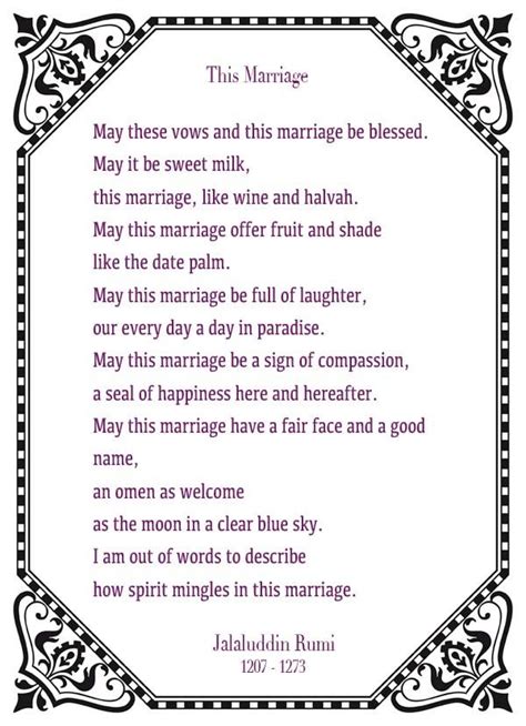 The Marriage Rumi Wedding Poems Marriage Verses Rumi Love Quotes