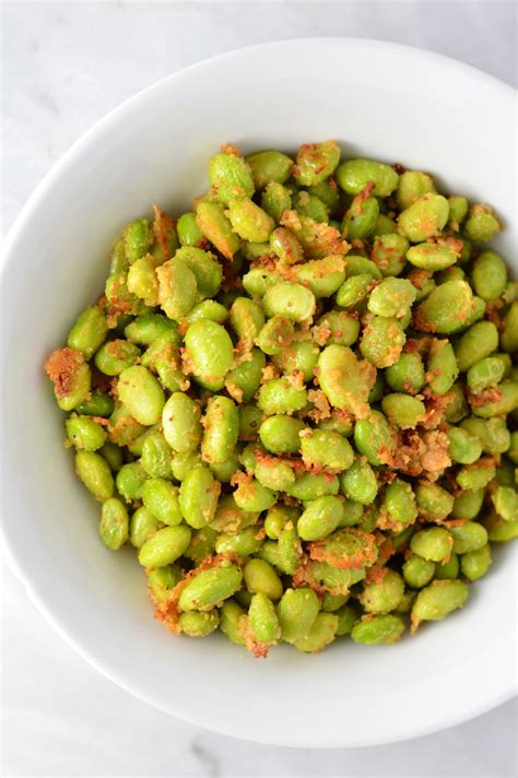 Roasted Parmesan Edamame A Taste Of Madness Recipe Edamame Recipes Frozen Edamame Recipe