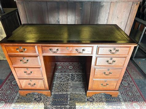 Edwardian Mahogany Twin Pedestal Desk