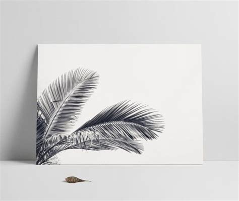 Palm Leaves Black And White Palm Leaves Print Botanical Print