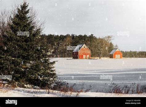 Winter landscape in rural North America Stock Photo - Alamy