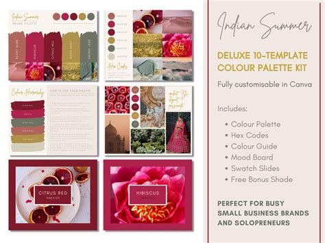 Deluxe Brand Palette Editable Canva Colour Palette With Hex Etsy