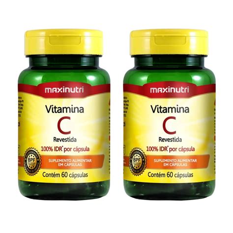 Kit 2 Vitamina C Revestida 60 Cápsulas Maxinutri Corpo