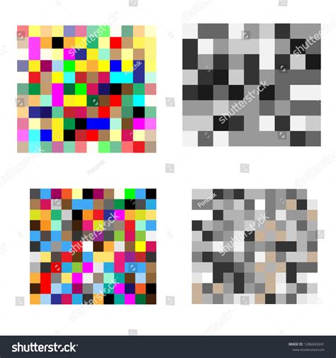 Set Pixel Censored Signs Black Censor Stock Vector Royalty Free