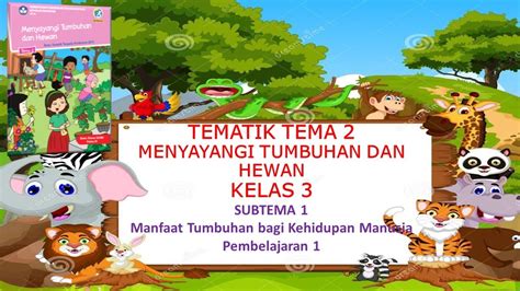 Kelas 3 Tematik Tema 2 Menyayangi Tumbuhan Dan Hewan Subtema 1