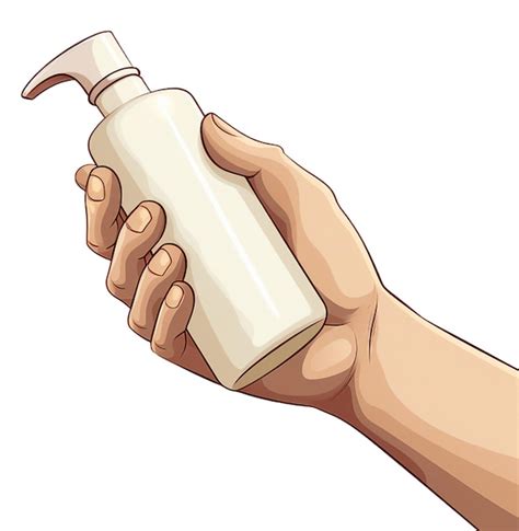 Premium PSD Hand Holding A Sanitizer Bottle Isolated On White