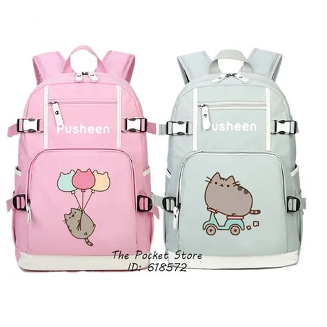 High Quality 2017 New Cute Pusheen Backpack Kawaii Cat Printing Pusheen