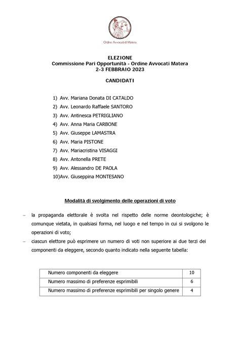 Elezioni Per Il Rinnovo Del Comitato Pari Opportunit C P O