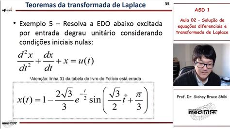 Aula Solu O De Equa Es Diferenciais E Transformada De Laplace