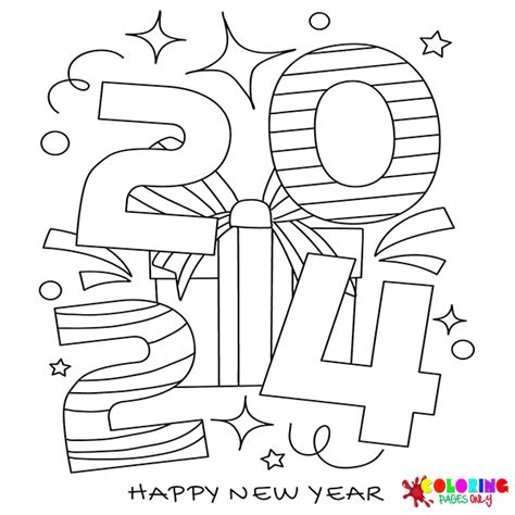 22 Happy New Year 2024 Coloring Pages - ColoringPagesOnly.com