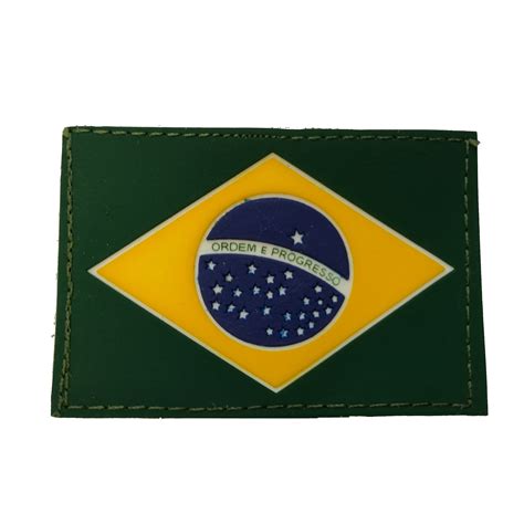 Patch Bandeira Do Brasil Emborrachado Velcro Colorida Sm Fort