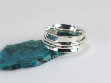 Hammered Silver Spinner Ring Sterling Silver Made To Order Whole Etsy