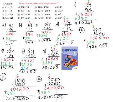 Matematyka uczy Zad 1 str 104 Matematyka z plusem 4 Mnożenie