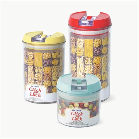 Click Lock Airtight Jars Round Series Glory Plastic Houseware Store