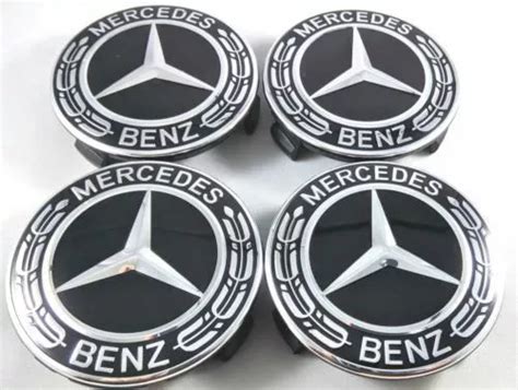 Logo Embl Me Mercedes Noir Full Black Mm Caches Moyeu Jante