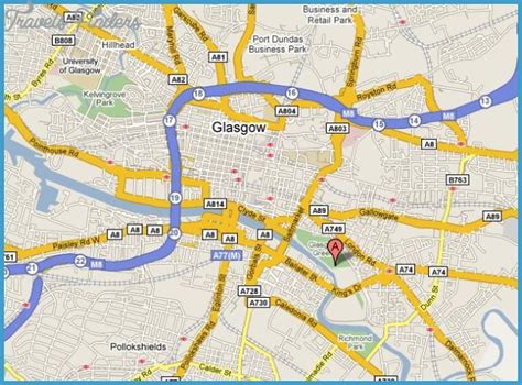 Glasgow Map Tourist Attractions - TravelsFinders.Com