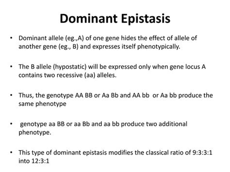 Epistasis and its different types