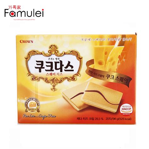 Crown Korea Premium Square Cheese Biscuits 96g Shopee Philippines