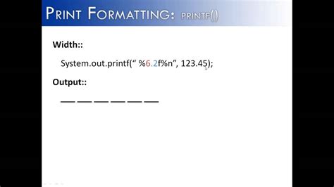 Print Formatting Part 4 Printf Width Java YouTube