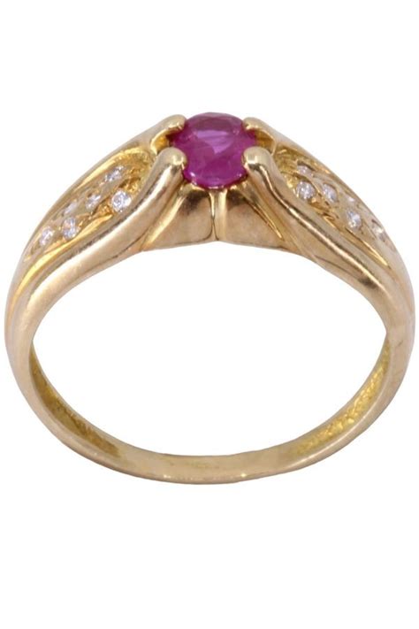 Bague Rubis Diamants Or 18k Occasion